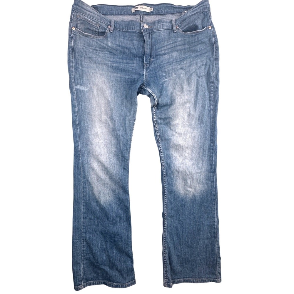 Levis 524 Bootcut Jeans Womens 17 Blue Denim Mid Rise Stretch Pakistan Made